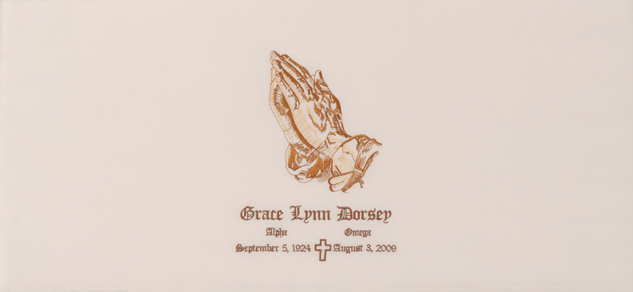 Praying Hands with Name and Dates